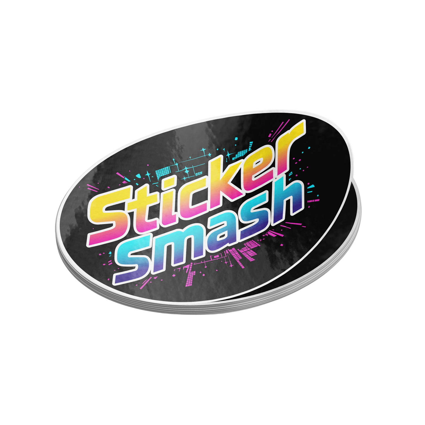custom oval vinyl logo sticker for business branding and packaging